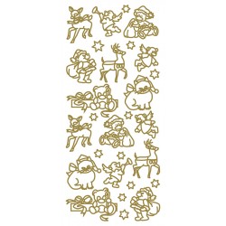 Konturna nalepka 10 x 23cm Zlata Živali božički