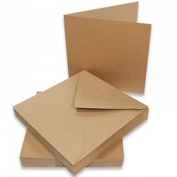 Voščilnice in kuverte 12,5 x 12,5cm recikliran Kraft barva 50 kosov