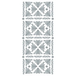 Nalepke 10 x 23cm Srebrne Kotni Ornamenti