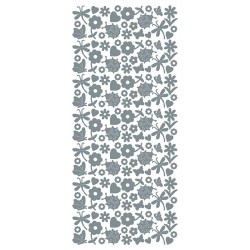 Nalepke Srebrne 10 x 23cm Drobni pomladni vzorci