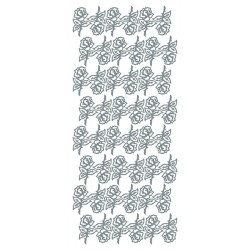 Konturne nalepke Srebrne 10 x 23cm Vrtnice