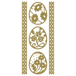 Konturna nalepka Zlata 10 x 23cm Jajca Ornament 3x
