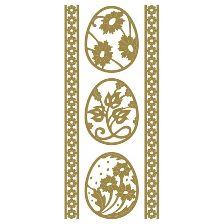 Konturna nalepka Zlata 10 x 23cm Jajca Ornament 3x