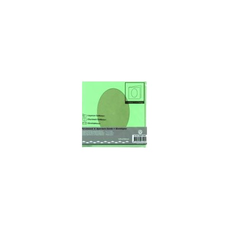 Voščilnica+paus p+kuverta 125x125m oval, Zelena, 3kosi