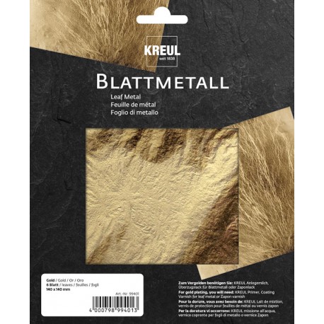 Lističi za metaliziranje, Zlati 14 x 14cm, 6 kosov