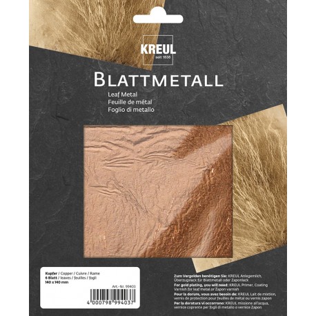 Lističi za metaliziranje, Bakreni 14 x 14cm, 6 kosov