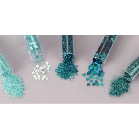 Bleščice+laski+zvezdice Sv. modre 5 x 1,8g.