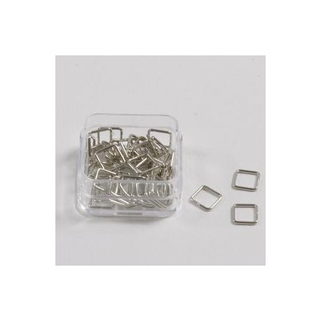 Obroček kvadrat 6mm set 50, srebrne b.