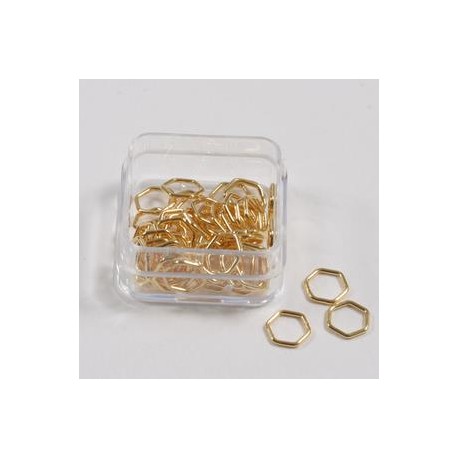 Obroček šestkotnik 7mm set 50, zlate b.