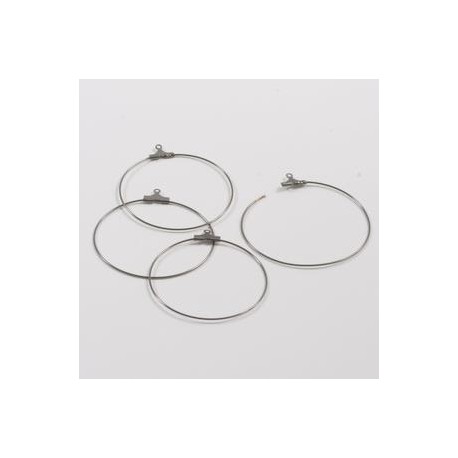 Obroček za uhane 40mm set 4, Antracit b.