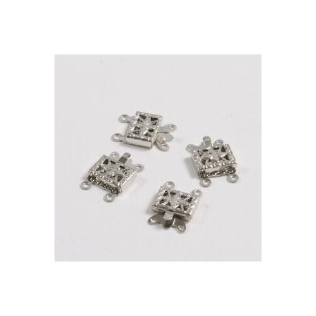 Klipsna zaključna 7x10mm 2 luknje set 4, Srebrne b.