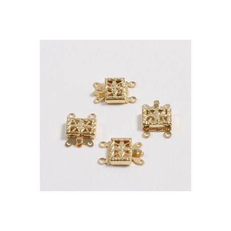 Klipsna zaključna 7x10mm 2 luknje set 4, Zlate b.