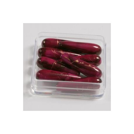 Marmorirne p. svetleče solza 30x8mm, Vinsko rdeča 8 kos