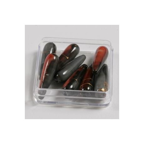 Marmorirne p. svetleče solza 30x8mm, Črno/Rjave 8 kos