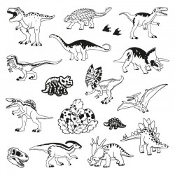 Štampiljke Funny Dinozavri 17 kosov