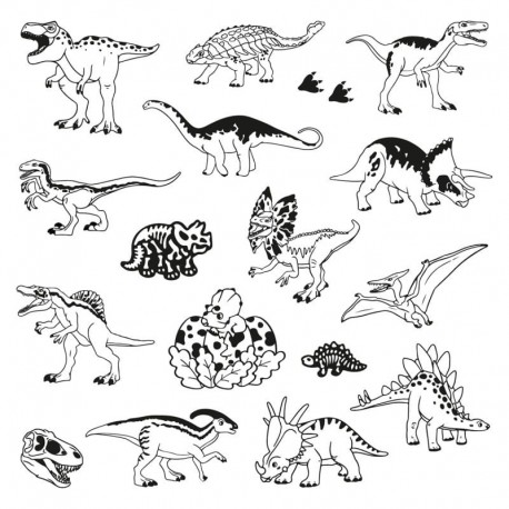 Štampiljke Funny Dinozavri 17 kosov