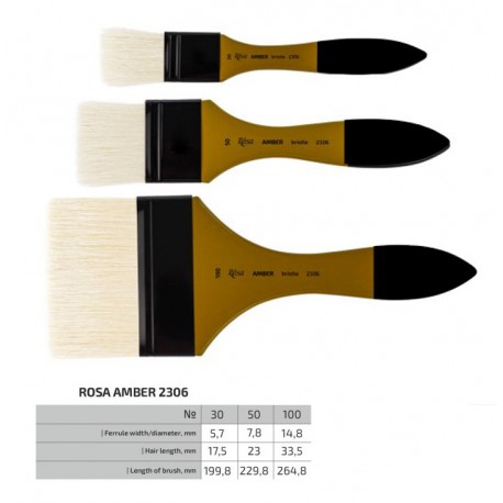 Amber ploščat širok čopič iz sintetičnih ščetin