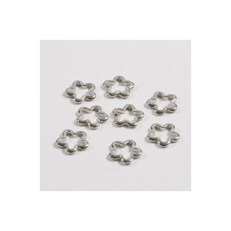 Metalne perle Roža 14mm set 8, Srebrne b.