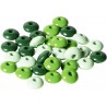 Lesene perle ovalne mix zelene 33 kosov 10mm