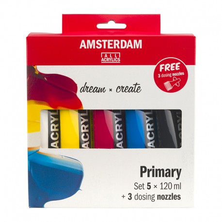 Amsterdam akril set 5 x 120ml + 3 nastavki za tube