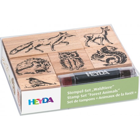 Lesene štampiljke Živali 6 kosov