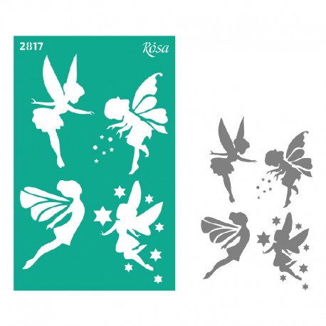 Samolepilna šablona 13x20cm Rože 10