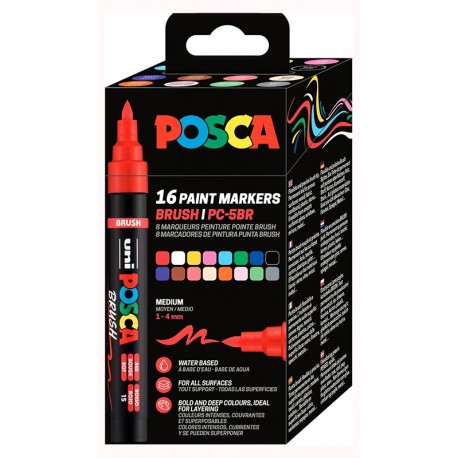 Posca Uni set pc-5br set 16 Oblika čopiča