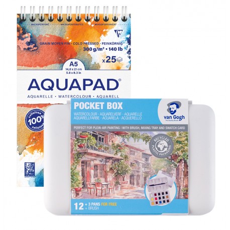 Van Gogh akvarelne barve 12 + čopič + 3 dodatne barve