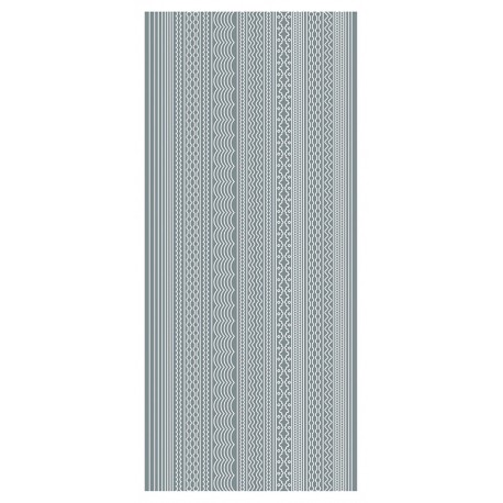 Konturna nalepka 10 x 23cm Srebrna Tanke linije