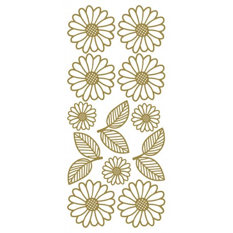 Konturna nalepka 10 x 23cm Zlata Marjetke