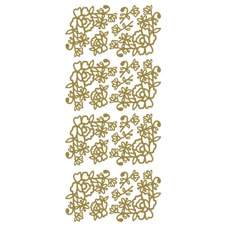 Konturna nalepka 10 x 23cm Zlata Kotne rože