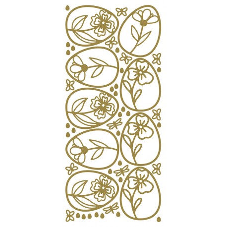 Konturna nalepka 10 x 23cm Zlata Ornament jajca