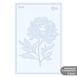 Šablona plastična U40 Roža 13x20cm 3D debelina 0,5mm