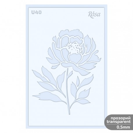 Šablona plastična U40 Roža 13x20cm 3D debelina 0,5mm