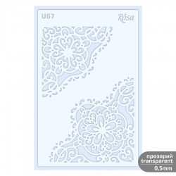 Šablona plastična U67 Kotni vzorci 13x20cm 3D debelina 0,5mm