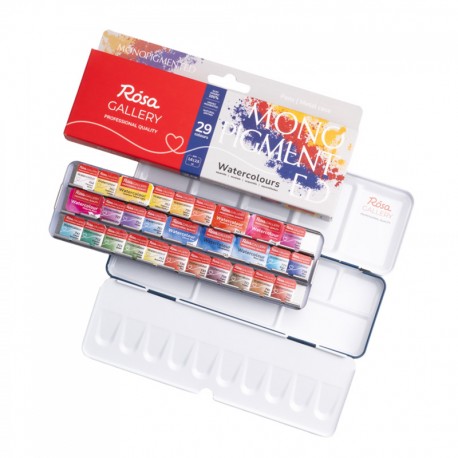 Rosa Gallery akvarelne barve 29 barv Monopigmenti (22x1,6ml 7x2,5ml)