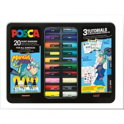 Posca Manga set 20 v kovinska škatla