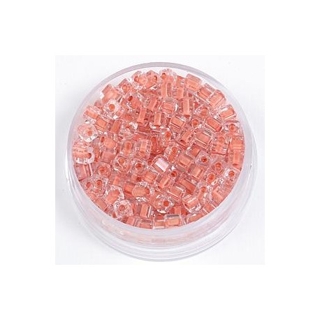 Perle kocke 3 x 3mm, barvna sredica topas 20g.