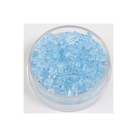 Perle kocke 3 x 3mm, barvna sredica sv. modra 20g.