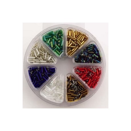 Komplet steklenih palčk, 6mm, 8 različnih barv