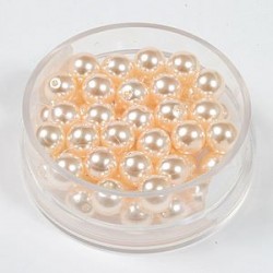 Voščene steklene perle 4mm, marelične, 100kos