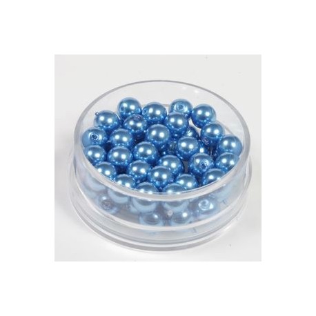 Voščene steklene perle 4mm, modre, 100kos