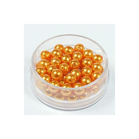 Voščene steklene perle 4mm, sv. oranžna , 100kos