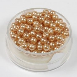 Voščene steklene perle 4mm, rjave, 100kos