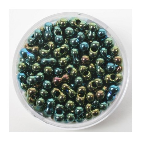 Steklene perle Metuljčki 6,5mm, Iris Zelena 17g.