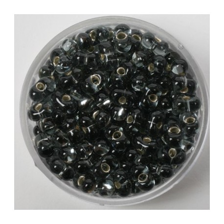 Steklene perle Metuljčki 6,5mm, Sr. sredica Sive 17g.
