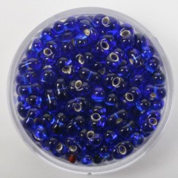Steklene perle Metuljčki 6,5mm, Sr. sredica Modre 17g.