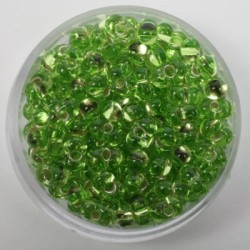 Steklene perle Metuljčki 6,5mm, Sr. sredica Sv. zelena 17g.