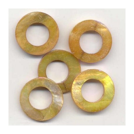 Biserna matica krog 23mm, Rjava, 5 kos