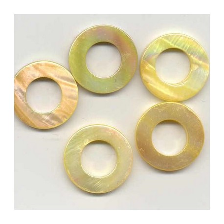 Biserna matica krog 23mm, Zlata, 5 kos